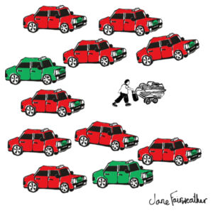 Hong Kong Traffic  - Stainless Bottle with Straw Top Design