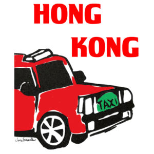 Red Hong Kong Taxi  - Tea Towel Design