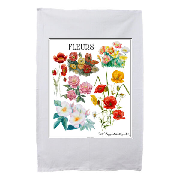 Fleurs - Plain Background - Tea Towel Thumbnail